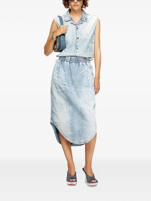 Diesel logo-embroidered denim vest - Blue - zdjęcie produktu nr 2