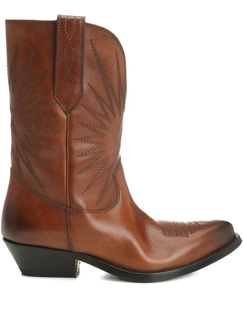 Golden Goose star-embroidered leather boots - Brown - zdjęcie produktu nr 1