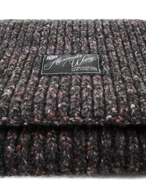 Alexander Wang logo-label ribbed-knit scarf - Black - zdjęcie produktu nr 2