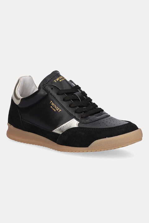 Twinset sneakersy skórzane damskie kolor czarny 252TGT022 - zdjęcie produktu nr 1
