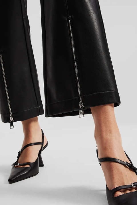 Karl Lagerfeld spodnie damskie kolor czarny dzwony high waist A3W10091 - zdjęcie produktu nr 1