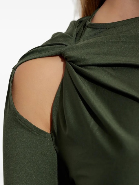 Victoria Beckham twisted asymmetric midi dress - Green - zdjęcie produktu nr 2