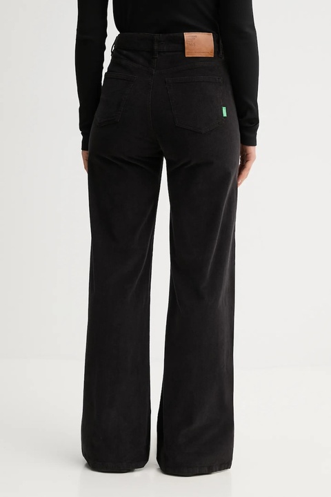 United Colors of Benetton spodnie damskie kolor czarny szerokie high waist 41ULDE029 - zdjęcie produktu nr 2