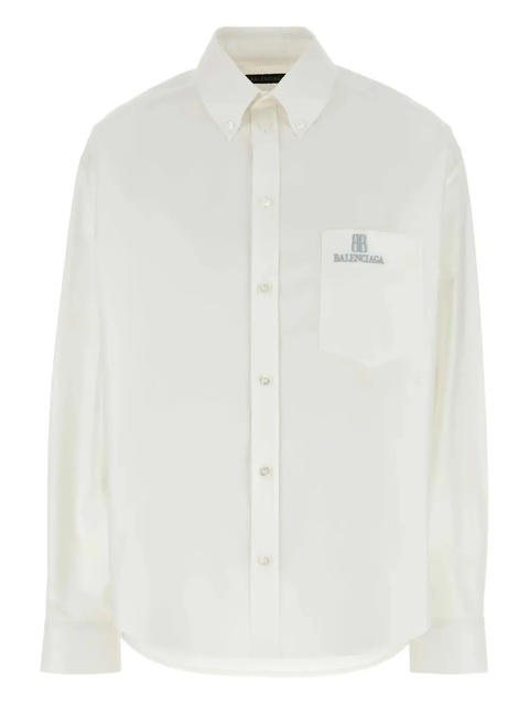 Balenciaga logo-embroidered poplin shirt - White - zdjęcie produktu nr 1