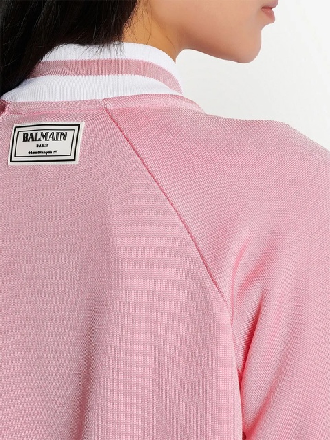 Balmain stripe-trim knitted jacket - Pink - zdjęcie produktu nr 2