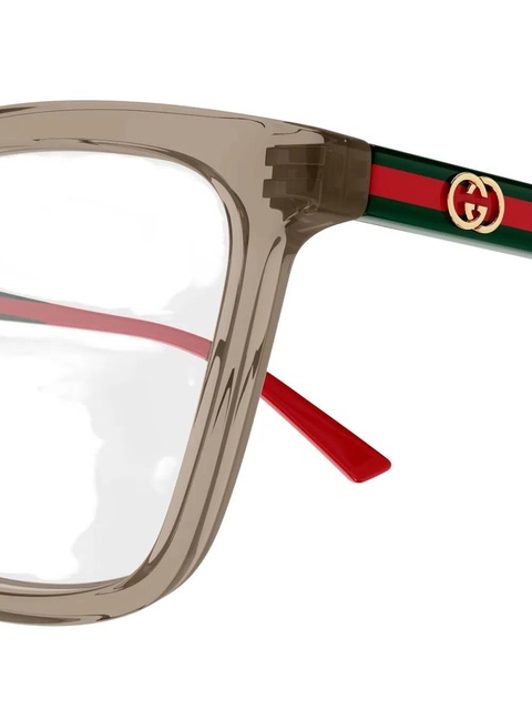 Gucci Eyewear stripe cat-eye glasses - Neutrals - zdjęcie produktu nr 2