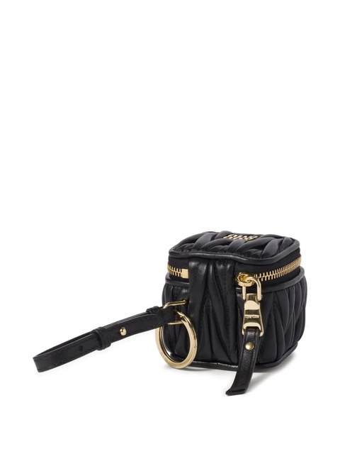 Miu Miu Trick matelassé cubic keyring - Black - zdjęcie produktu nr 2