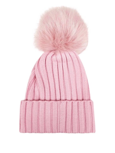 Moncler ribbed pom-pom beanie - Pink - zdjęcie produktu nr 2