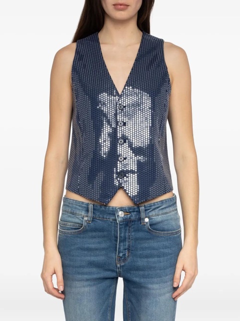 Zadig&Voltaire Emaux sequin waistcoat - Blue - zdjęcie produktu nr 2