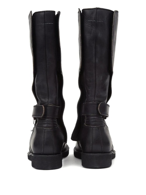 MM6 Maison Margiela leather knee-high boots - Black - zdjęcie produktu nr 1