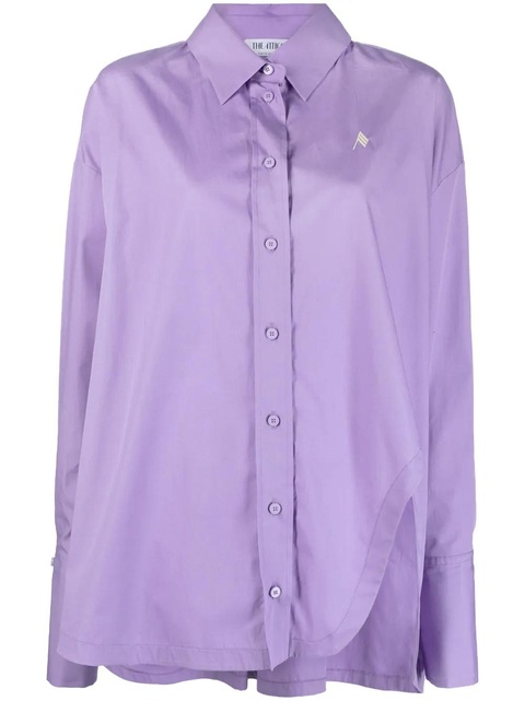 The Attico Diana asymmetric cotton shirt - Purple - zdjęcie produktu nr 1