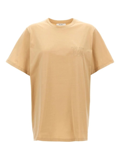 Max Mara logo-embroidered crew-neck T-shirt - Neutrals - zdjęcie produktu nr 2