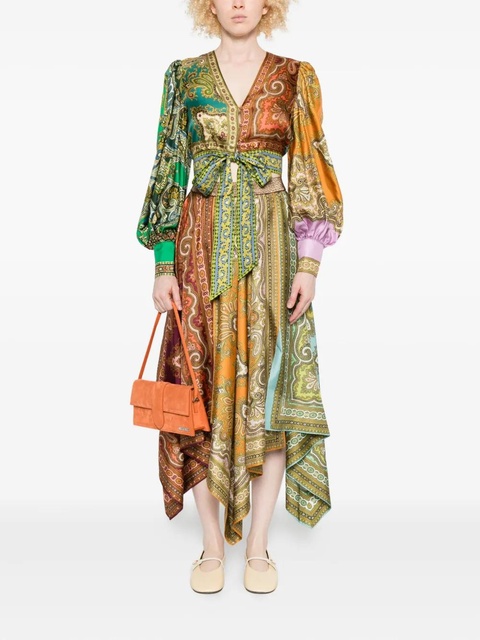 ALEMAIS paisley-print tie-front top - Green - zdjęcie produktu nr 2