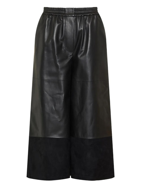 LOEWE elastic-waist leather trousers - Black - zdjęcie produktu nr 1