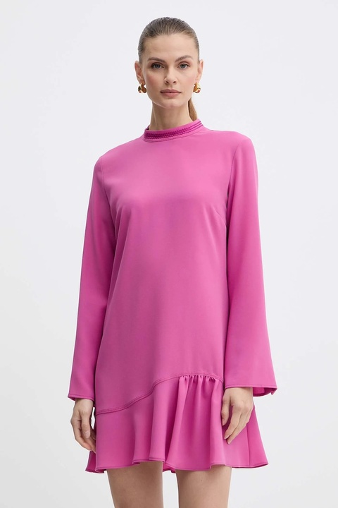 Pinko sukienka kolor różowy mini rozkloszowana 105676 A2QW - zdjęcie produktu nr 1