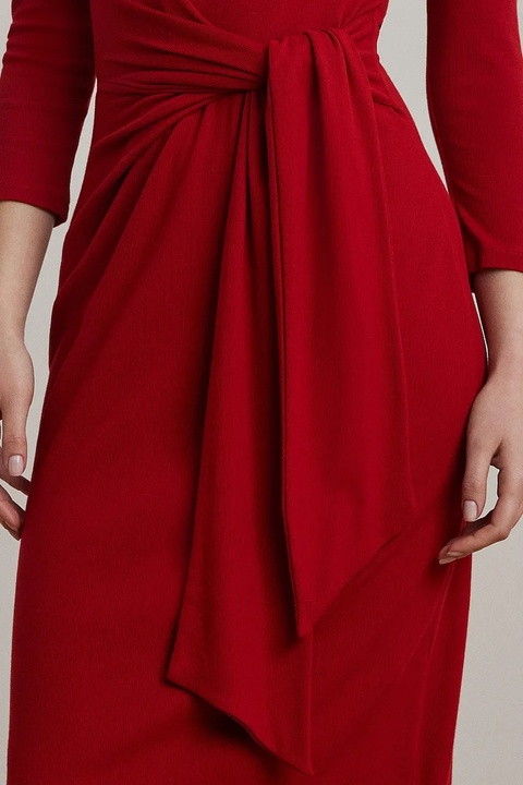 Lauren Ralph Lauren sukienka kolor czerwony midi dopasowana 200973598 - zdjęcie produktu nr 2