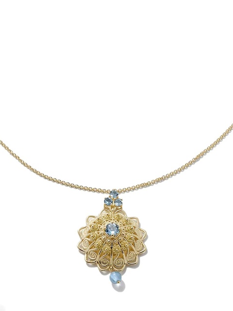 Dolce & Gabbana 18K yellow gold Filigree aquamarine necklace - zdjęcie produktu nr 2