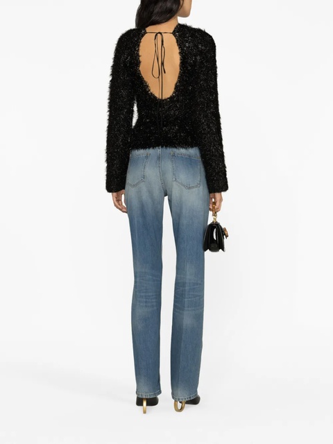 Victoria Beckham faux-fur open-back jumper - Black - zdjęcie produktu nr 1
