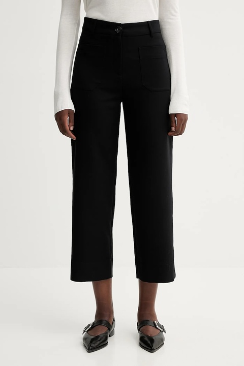 Sessun spodnie damskie kolor czarny proste high waist 21507002 - zdjęcie produktu nr 1