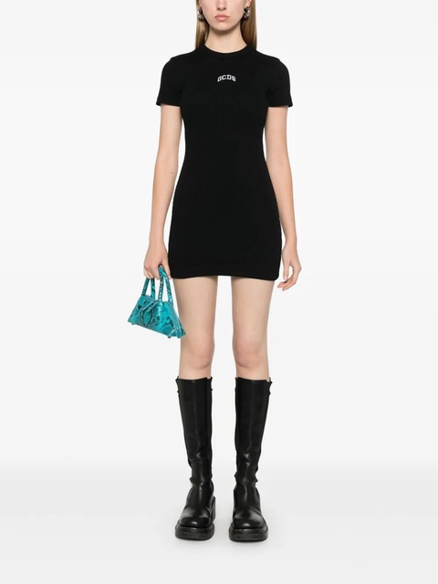 GCDS logo-embroidered mini dress - Black - zdjęcie produktu nr 1