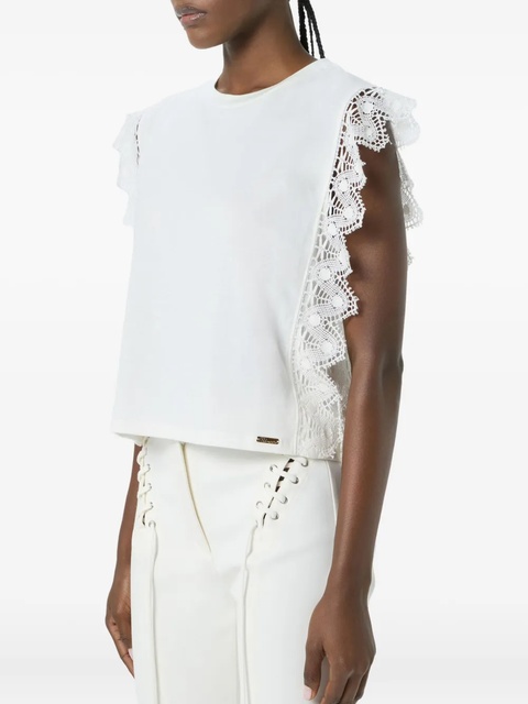 Blumarine lace-detail tank top - White - zdjęcie produktu nr 2