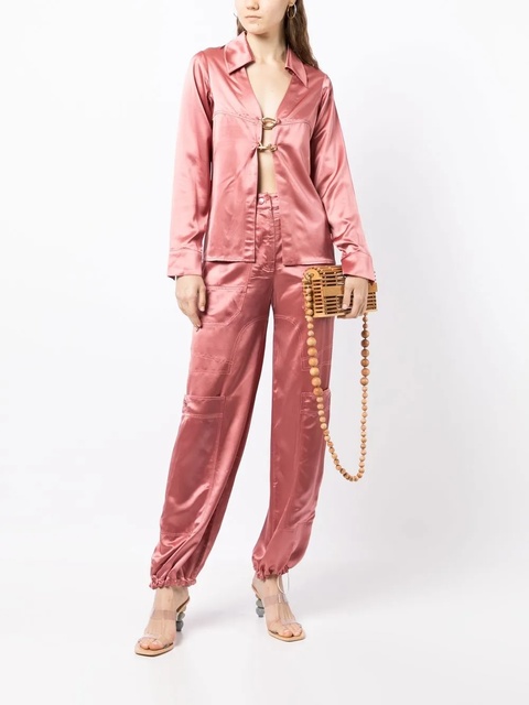 Cult Gaia Yoona satin link shirt - Pink - zdjęcie produktu nr 1