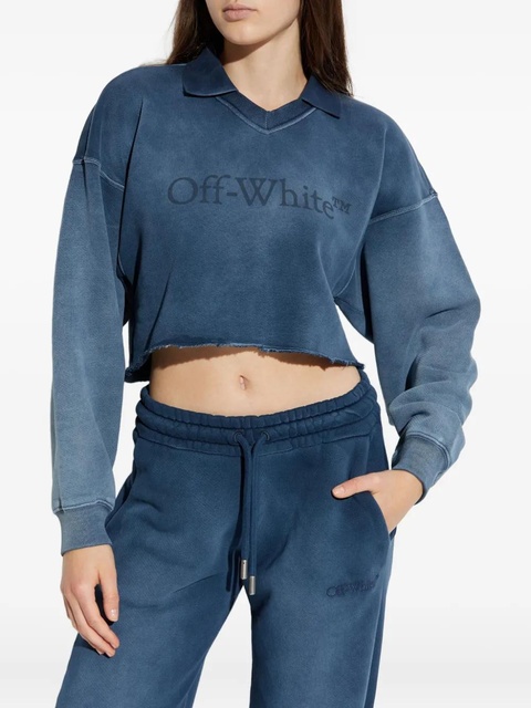 Off-White collared raw-hem knitwear - Blue - zdjęcie produktu nr 2