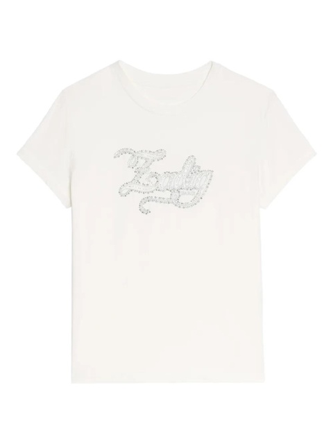 Zadig&Voltaire crystal-embellished logo T-shirt - White - zdjęcie produktu nr 1
