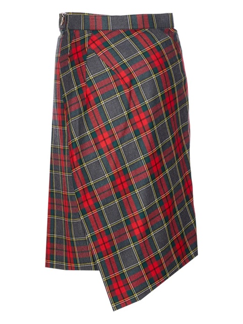 Vivienne Westwood tartan asymmetric midi skirt - Red - zdjęcie produktu nr 1