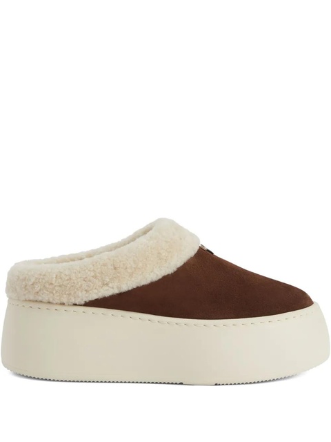 Giuseppe Zanotti Gz League shearling platform slippers - Brown - zdjęcie produktu nr 1