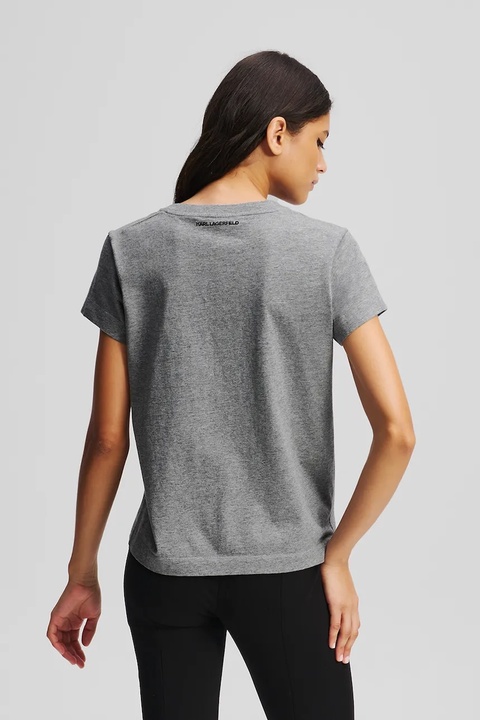 Karl Lagerfeld t-shirt bawełniany damski kolor szary A3W17104 - zdjęcie produktu nr 2