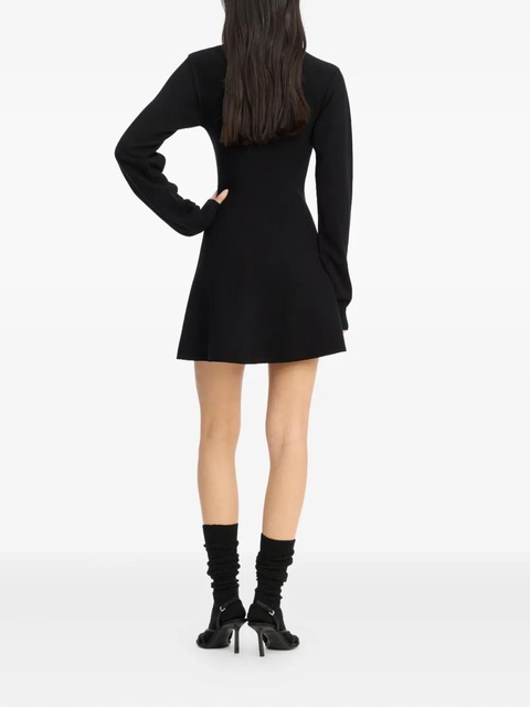ROTATE BIRGER CHRISTENSEN polo-collar mini dress - Black - zdjęcie produktu nr 2