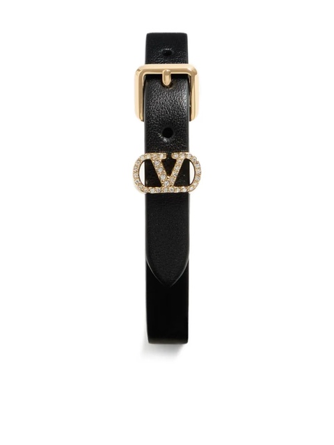 Valentino Garavani buckle-embellished leather bracelet - Black - zdjęcie produktu nr 2