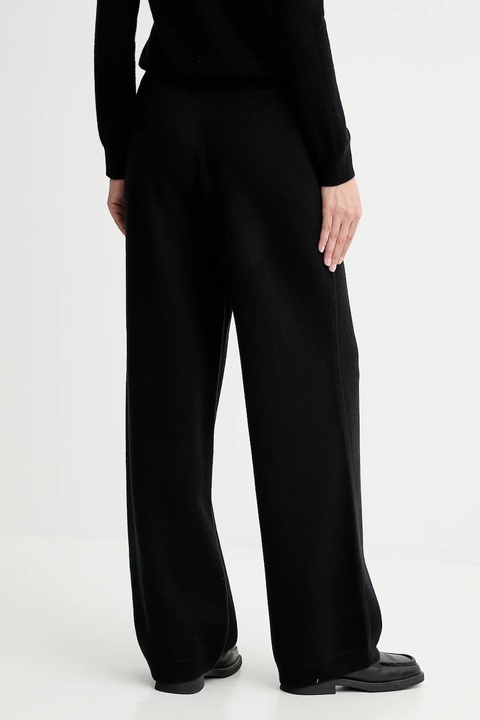 Kenzo spodnie z dodatkiem wełny damskie kolor czarny szerokie high waist FF62PA6003LF - zdjęcie produktu nr 1