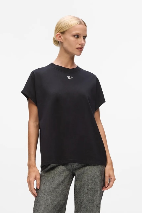 Karl Lagerfeld t-shirt bawełniany damski kolor czarny A4W17039 - zdjęcie produktu nr 1