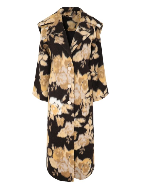 Cult Gaia floral-print button coat - Black - zdjęcie produktu nr 1