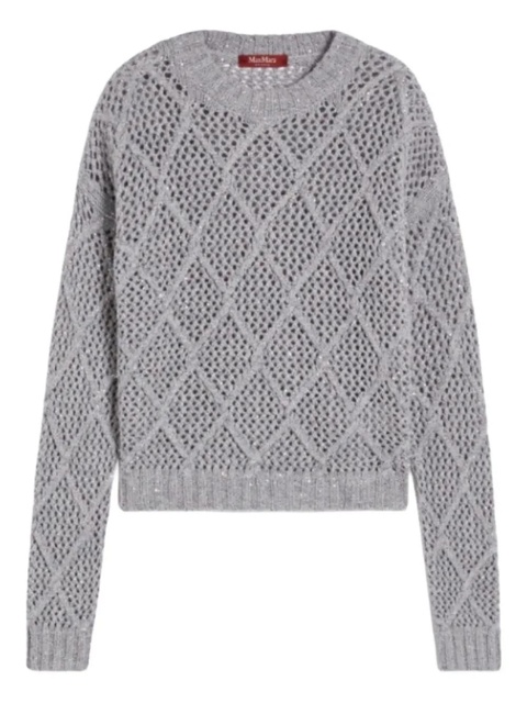 Max Mara sequin-embellished diamond-pattern sweater - Grey - zdjęcie produktu nr 1