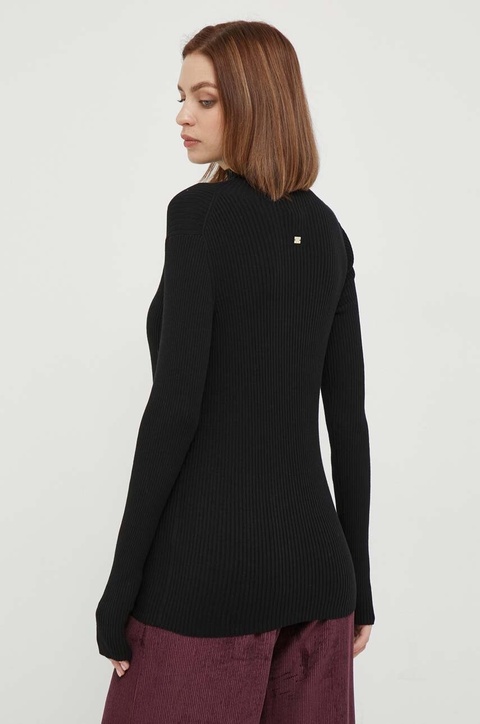 Joop! sweter damski kolor czarny lekki z półgolfem - zdjęcie produktu nr 2