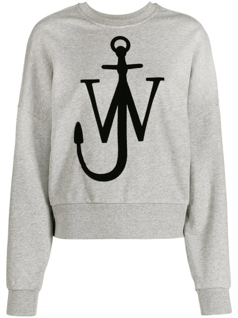 JW Anderson anchor-print cotton sweatshirt - Grey - zdjęcie produktu nr 1