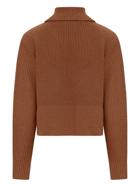 Max Mara ribbed wool zip-neck sweater - Brown - zdjęcie produktu nr 2
