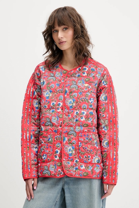 adidas Originals kurtka Liberty kolor pomarańczowy przejściowa oversize JW5198 - zdjęcie produktu nr 1