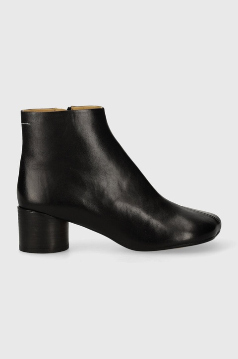 MM6 Maison Margiela botki skórzane Ankle Boots damskie kolor czarny na słupku S59WU0234 - zdjęcie produktu nr 2