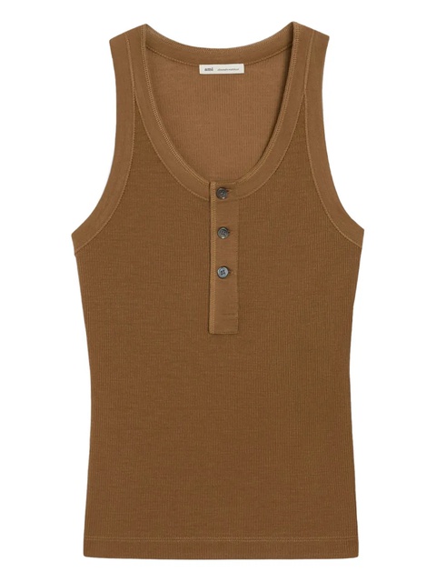 AMI Paris fine-ribbed tank top - Brown - zdjęcie produktu nr 1