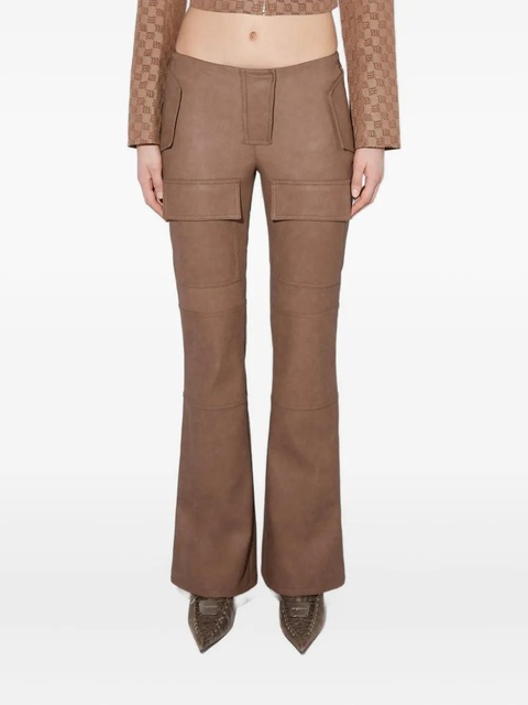 MISBHV faux-leather bootcut moto trousers - Brown - zdjęcie produktu nr 1