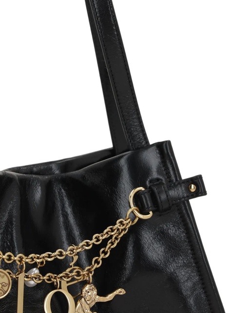 Chloé Charms embellished leather tote bag - Black - zdjęcie produktu nr 2