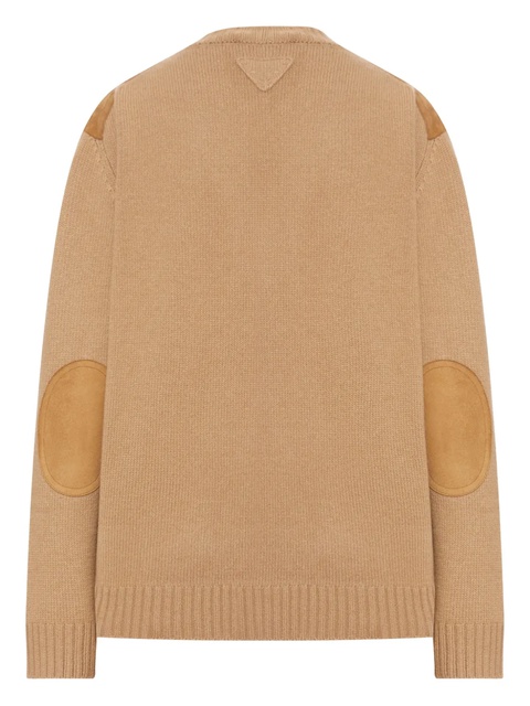 Prada suede-panel wool sweater - Brown - zdjęcie produktu nr 2