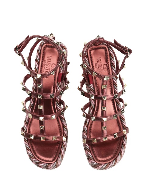 Valentino Garavani 95mm studded wedge sandals - Brown - zdjęcie produktu nr 2