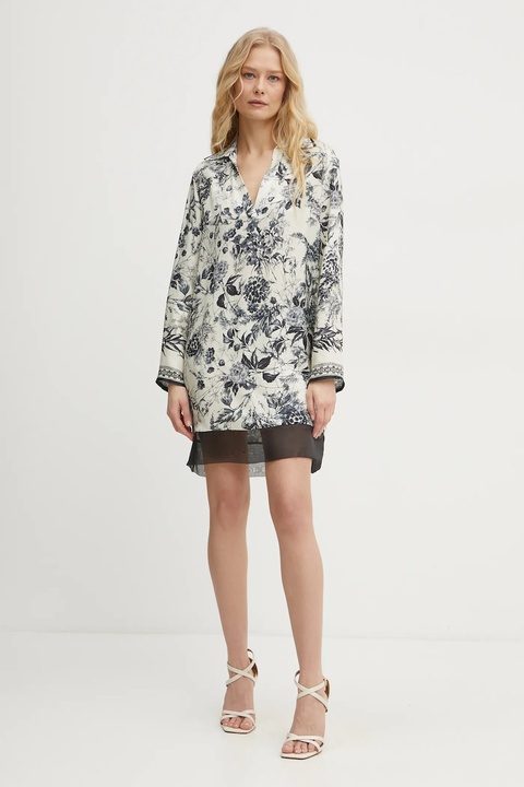 Simona Corsellini sukienka kolor beżowy mini oversize P25CPAB001 - zdjęcie produktu nr 1