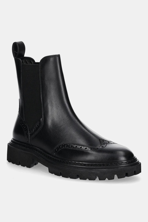 Gant sztyblety skórzane Ivyhill damskie kolor czarny na płaskim obcasie 31551119 - zdjęcie produktu nr 1