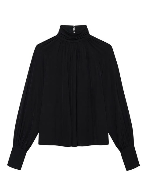 ANINE BING Anne draped blouse - Black - zdjęcie produktu nr 1